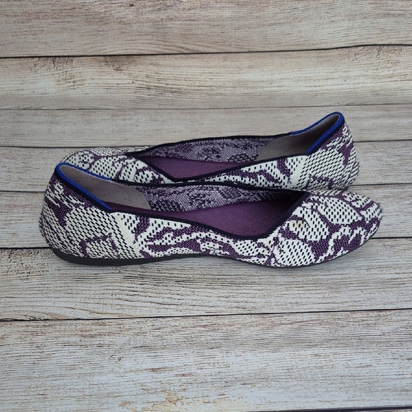 Rothy's Purple Flats with Classic Silhouette Rare Pattern Size 10.5 - Picture 7 of 8